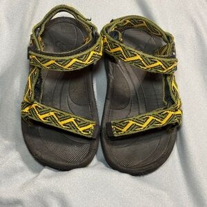 TEVA Hurricane XLT 2 Casual Sandals- Green/Yellow/Black TODDLERS SZ 7